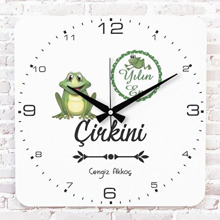 Kişiye Özel Yılın En Çirkini Hediye Ahşap Saat 33cm KA01-1200