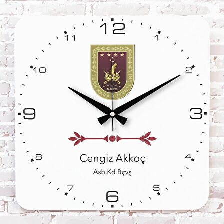 Karacı Astsubaya Hediye Ahşap Saat 33cm KA01-1208