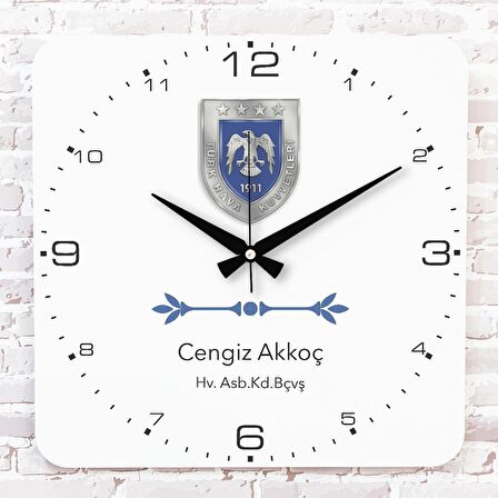 Havacı Astsubaya Hediye Ahşap Saat 33cm KA01-1209