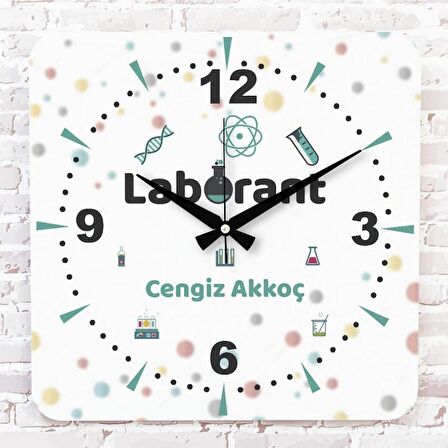 Laboranta Hediye Ahşap Saat 33cm KA01-1213