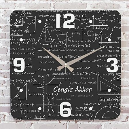 Matematik Öğretmenine Hediye Ahşap Saat 33cm KA01-1218