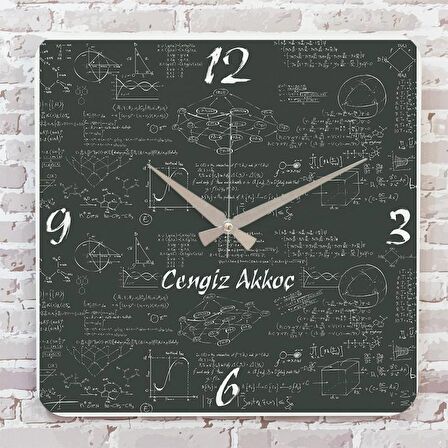 Matematik Öğretmenine Hediye Ahşap Saat 33cm KA01-1222