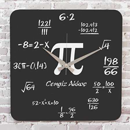 Matematik Öğretmenine Hediye Ahşap Saat 33cm KA01-1227