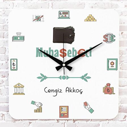 Muhasebeci & Mali Müşavire Hediye Ahşap Saat 33cm KA01-1238
