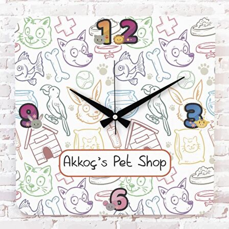 Pet Shopa Hediye Ahşap Saat 33cm KA01-1240