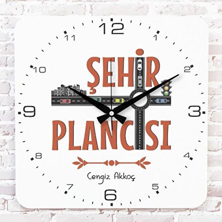 Şehir Plancısına Hediye Ahşap Saat 33cm KA01-1253