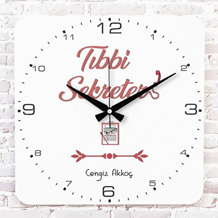 Tıbbi Sekretere Hediye Ahşap Saat 33cm KA01-1255