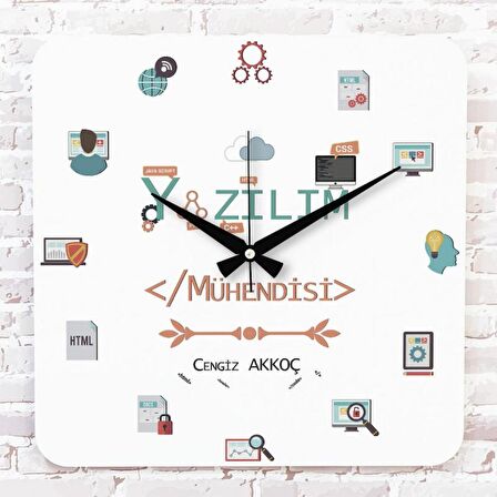 Yazılım Mühendisine Hediye Ahşap Saat 33cm KA01-1261