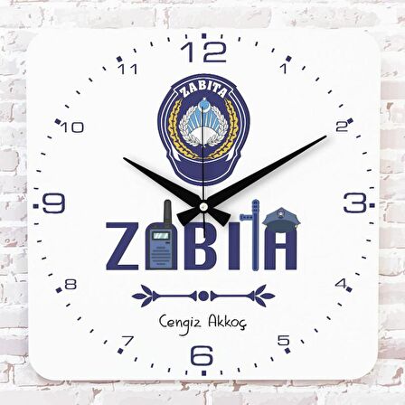 Zabıtaya Hediye Ahşap Saat 33cm KA01-1266