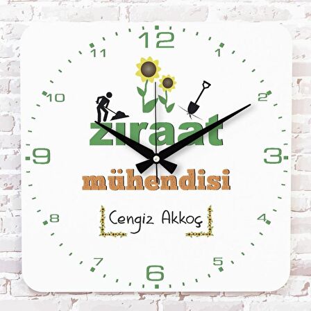 Ziraat Mühendisine Hediye Ahşap Saat 33cm KA01-1267