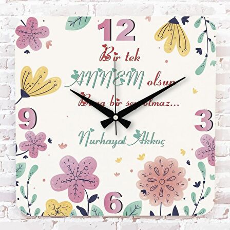 Anneler Günü Hediyesi Ahşap Saat 33cm KA01-1269