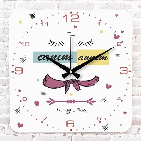 Anneler Günü Hediyesi Ahşap Saat 33cm KA01-1271