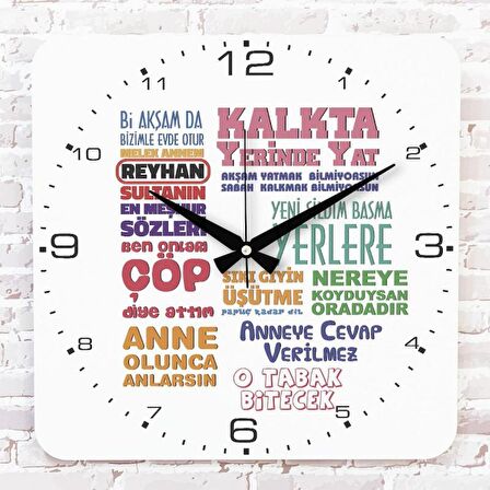 Anneler Günü Hediyesi Ahşap Saat 33cm KA01-1285