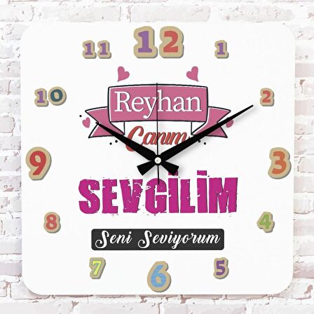 Sevgililer Günü Hediyesi Ahşap Saat 33cm KA01-1316