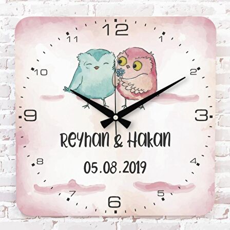Sevgililer Günü Hediyesi Ahşap Saat 33cm KA01-1321