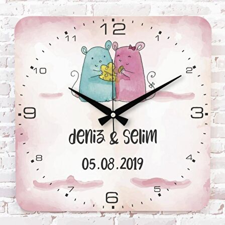 Sevgililer Günü Hediyesi Ahşap Saat 33cm KA01-1322