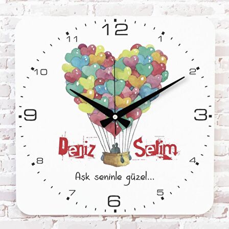 Sevgililer Günü Hediyesi Ahşap Saat 33cm KA01-1333