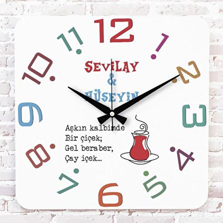 Sevgililer Günü Hediyesi Ahşap Saat 33cm KA01-1334