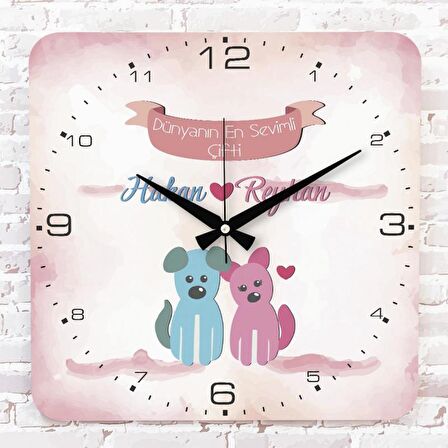 Sevgililer Günü Hediyesi Ahşap Saat 33cm KA01-1340