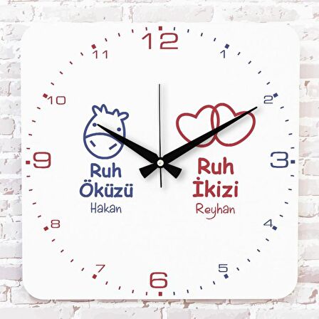 Sevgililer Günü Hediyesi Ahşap Saat 33cm KA01-1349