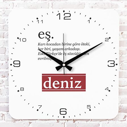 Sevgililer Günü Hediyesi Eş Anlamı Ahşap Saat 33cm KA01-1360