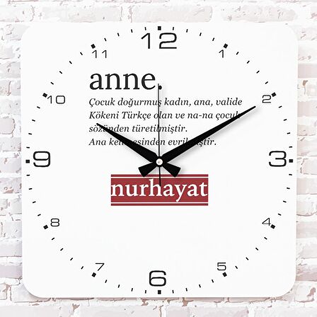 Anneye Hediye Ahşap Saat 33cm KA01-1362