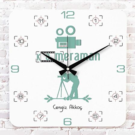 Kameramana Hediye Ahşap Saat 33cm KA01-1380