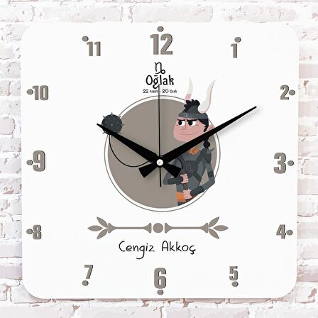 Oğlak Burcuna Hediye Ahşap Saat 33cm KA01-1492