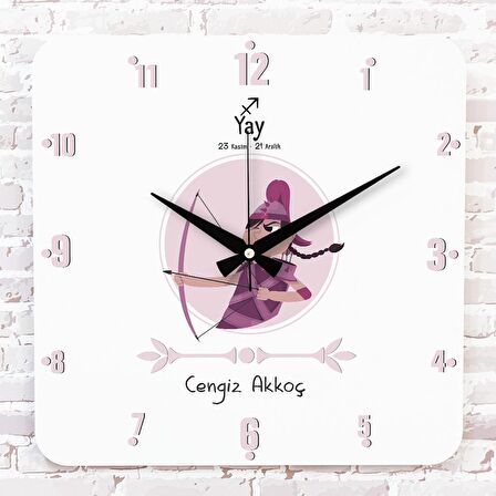 Yay Burcuna Hediye Ahşap Saat 33cm KA01-1494