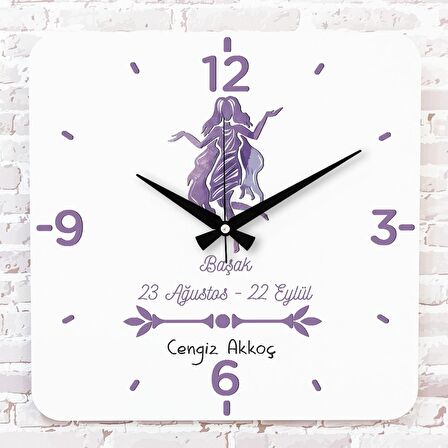 Başak Burcuna Hediye Ahşap Saat 33cm KA01-1499