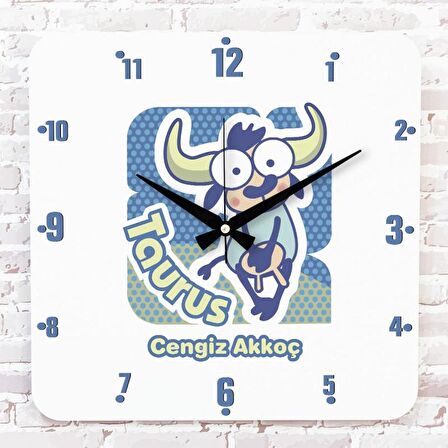 Boğa Burcuna Hediye Ahşap Saat 33cm KA01-1512