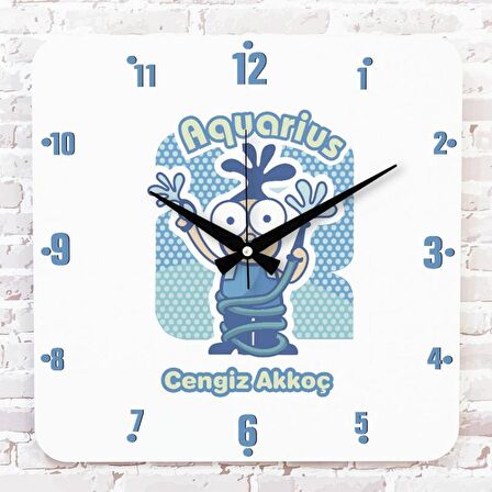 Kova Burcuna Hediye Ahşap Saat 33cm KA01-1515