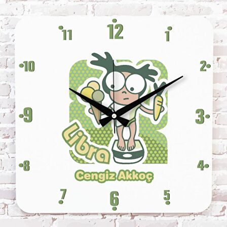 Terazi Burcuna Hediye Ahşap Saat 33cm KA01-1517