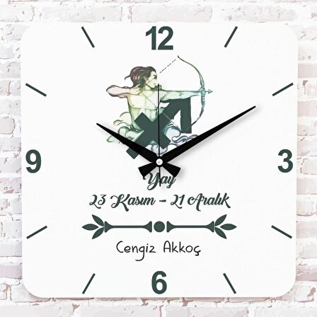 Yay Burcuna Hediye Ahşap Saat 33cm KA01-1530