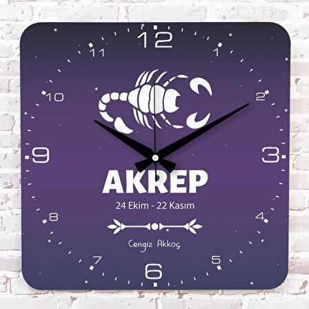 Akrep Burcuna Hediye Ahşap Saat 33cm KA01-1532