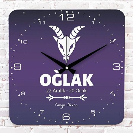 Oğlak Burcuna Hediye Ahşap Saat 33cm KA01-1540