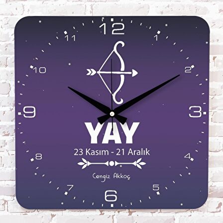Yay Burcuna Hediye Ahşap Saat 33cm KA01-1542
