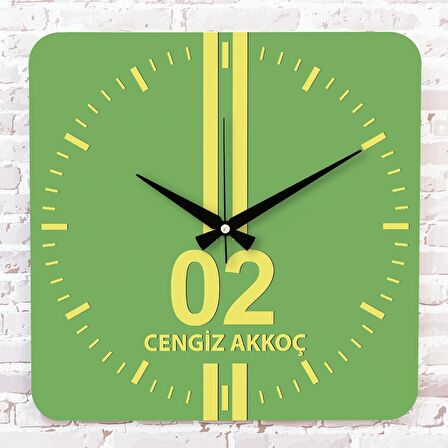 Sarı & Yeşil Adıyamanlılara Özel Hediye Ahşap Saat 33cm KA01-1549