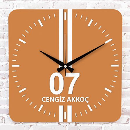 Turuncu & Beyaz Alanyalılara Özel Ahşap Saat 33cm KA01-1558