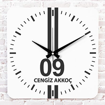 Siyah & Beyaz Aydınlılara Özel Ahşap Saat 33cm KA01-1560