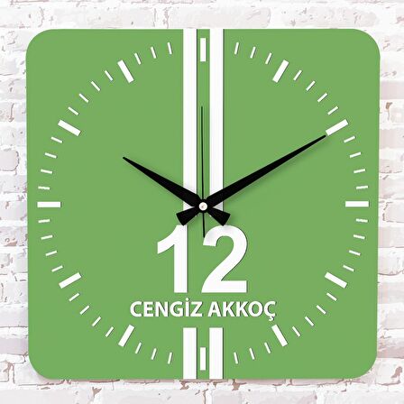 Yeşil & Beyaz Bingöllülere Özel Ahşap Saat 33cm KA01-1563