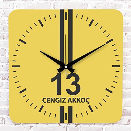 Sarı & Siyah Bitlislilere Özel Ahşap Saat 33cm KA01-1564