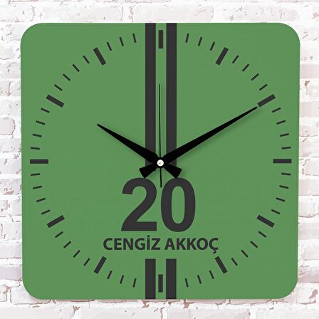 Yeşil & Siyah Denizlililere Özel Ahşap Saat 33cm KA01-1571