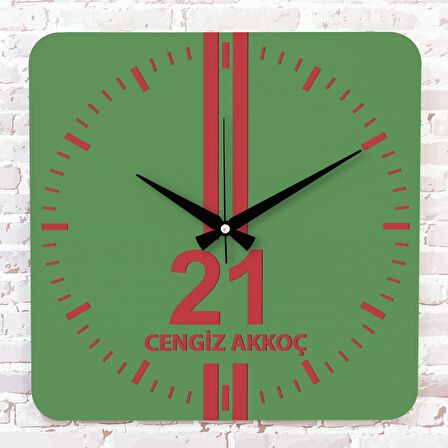 Kırmızı & Yeşil Diyarbakırlılara Özel Ahşap Saat 33cm KA01-1572