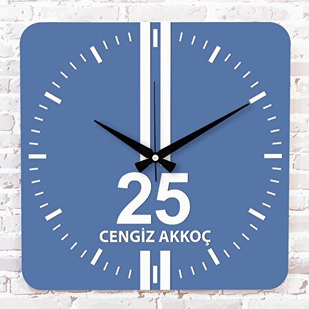 Mavi & Beyaz Erzurumlulara Özel Ahşap Saat 33cm KA01-1576