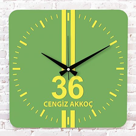 Sarı & Yeşil Karslılara Özel Ahşap Saat 33cm KA01-1591