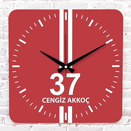 Kırmızı & Beyaz Kastamonululara Özel Ahşap Saat 33cm KA01-1592