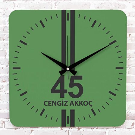 Yeşil & Siyah Manisalılara Özel Ahşap Saat 33cm KA01-1601