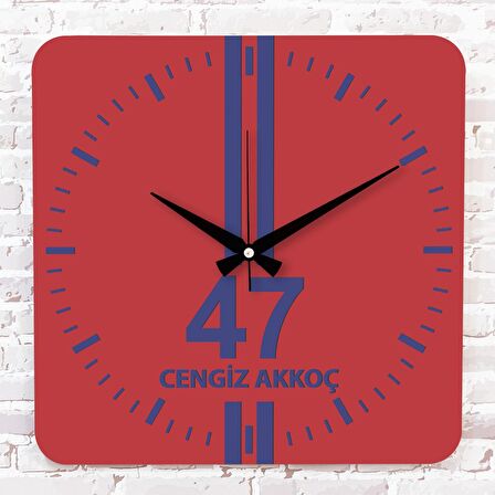 Kırmızı & Lacivert Mardinlilere Özel Ahşap Saat 33cm KA01-1603