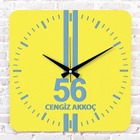 Sarı & Mavi Siirtlilere Özel Ahşap Saat 33cm KA01-1612